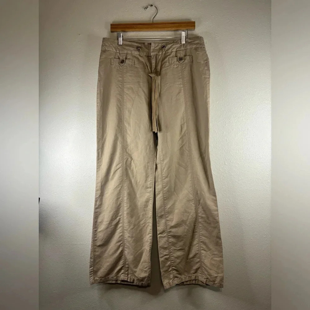 Daughters of Liberation Linen Blend Pants | Beige | Size 10